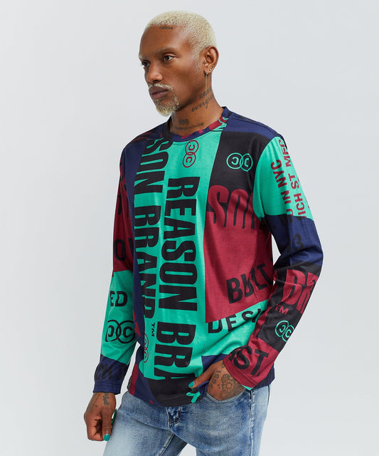 Reason Clothing Smart Buy | Greenwich Multi Placement Long Sleeve Tee