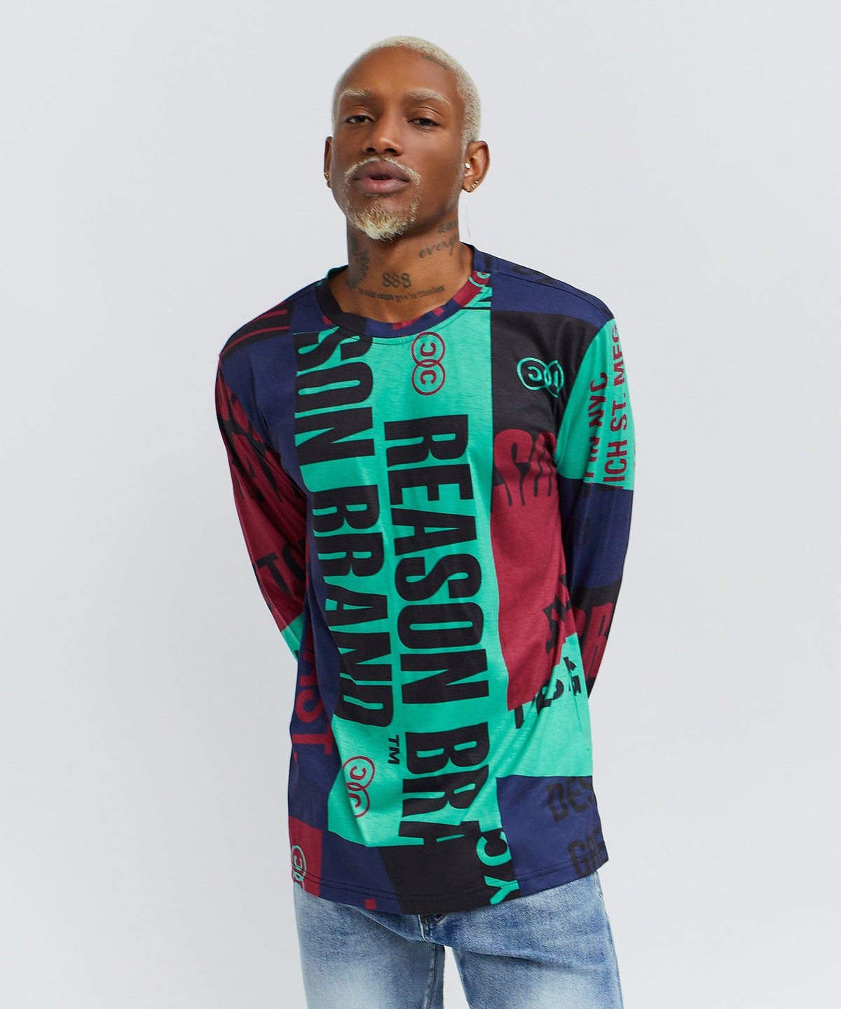 Reason Clothing Smart Buy | Greenwich Multi Placement Long Sleeve Tee