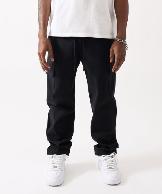 Reason Clothing Best Price | Utility Nylon Cargo Pants - Black