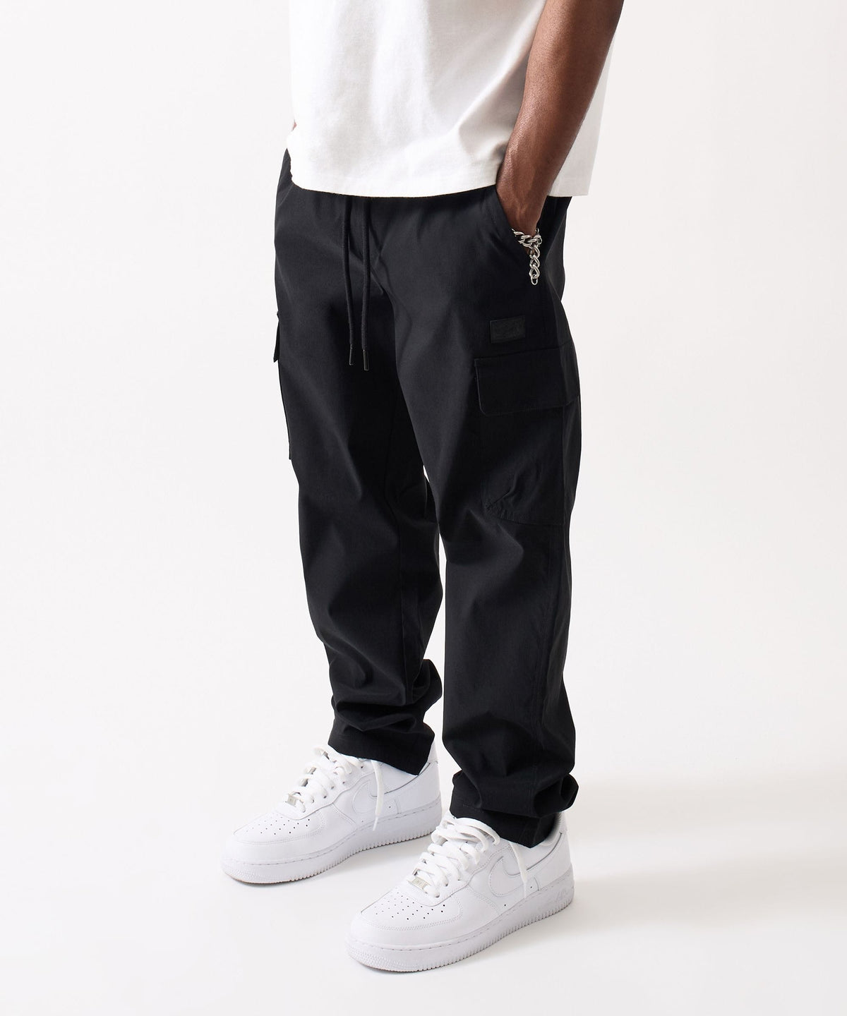 Reason Clothing Best Price | Utility Nylon Cargo Pants - Black