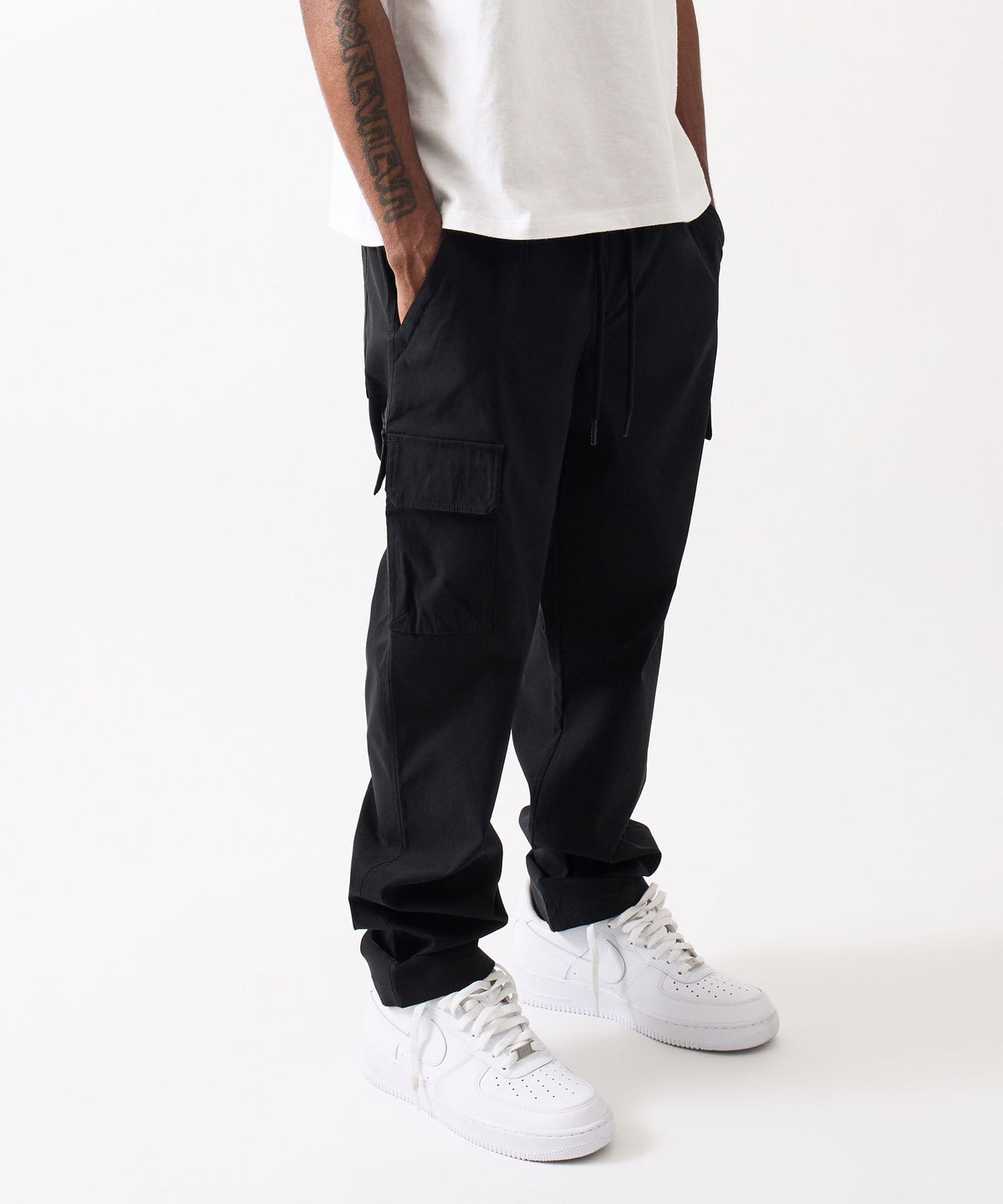 Reason Clothing Best Price | Utility Nylon Cargo Pants - Black