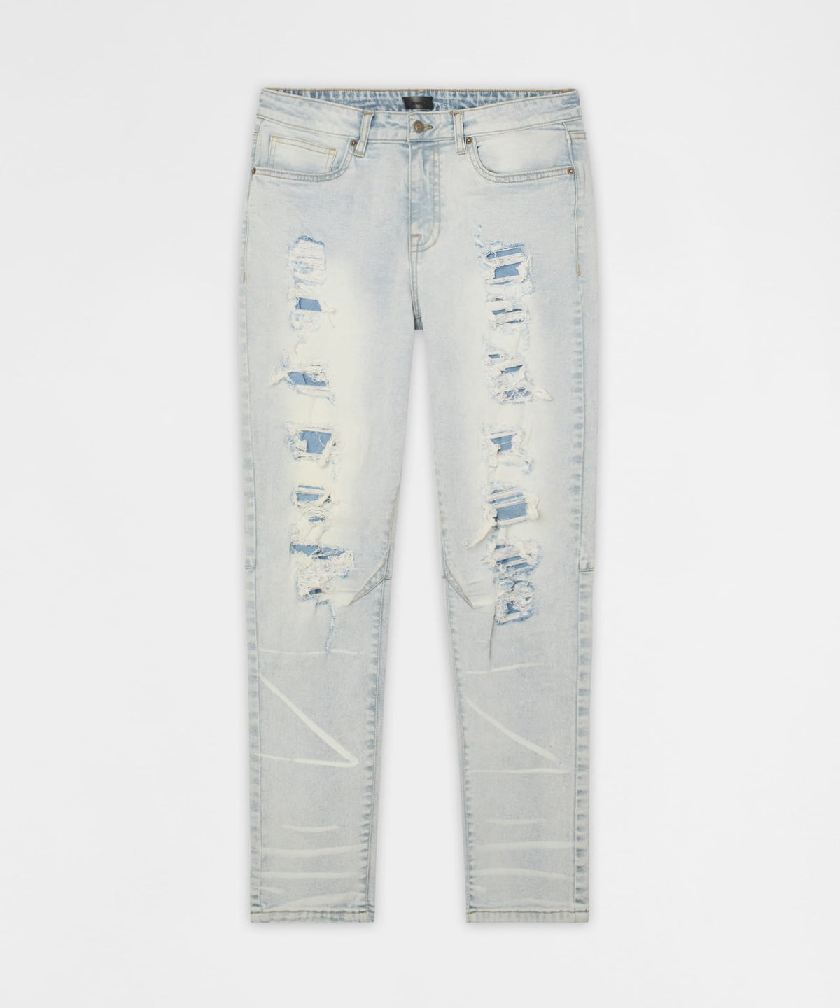 Reason Clothing Latest | Fracture Distressed Skinny Jeans - Light Blue