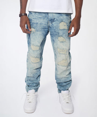 Reason Clothing Premium | Dawn Distressed Skinny Jeans - Blue