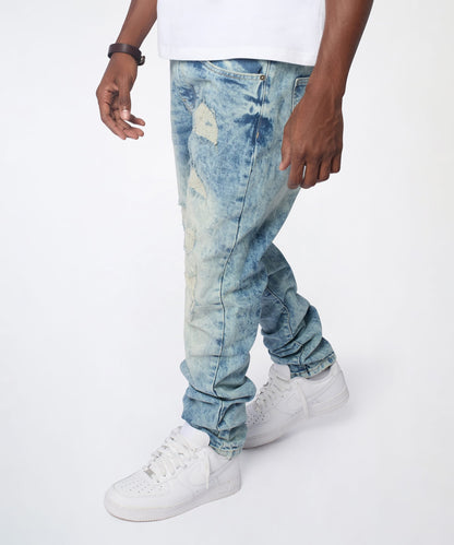 Reason Clothing Premium | Dawn Distressed Skinny Jeans - Blue