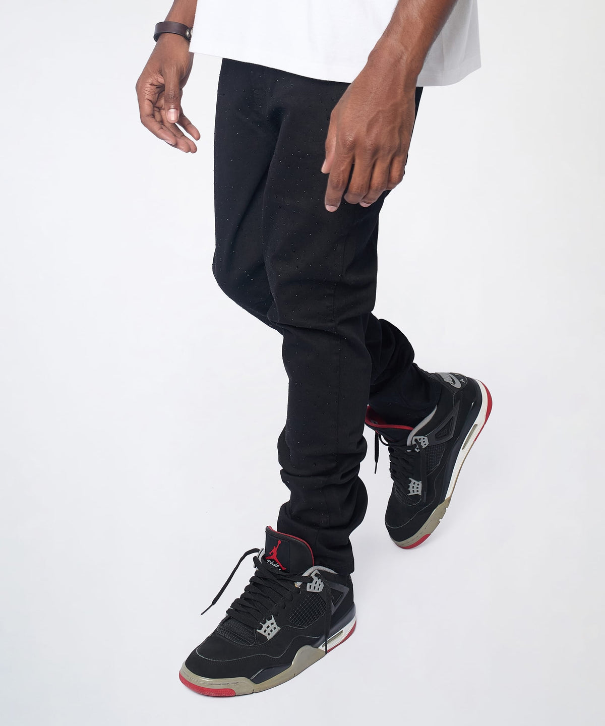 Reason Clothing Discount | Midnight Rhinestone Skinny Jeans - Black