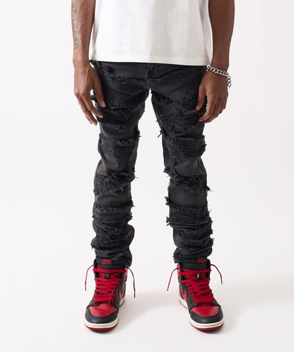 Reason Clothing Deals | Heavy Distressed Frayed Skinny Jean - Black