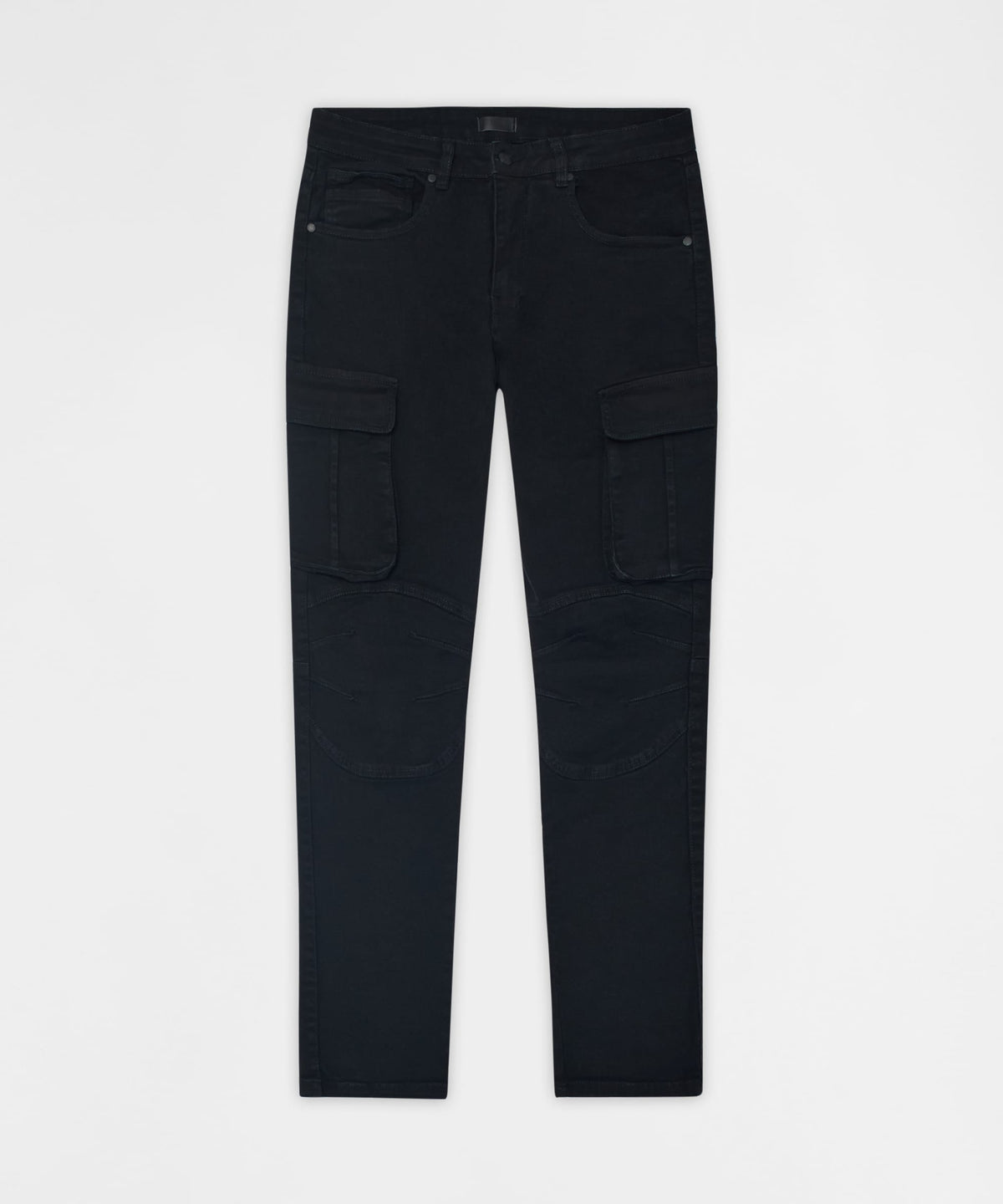 Reason Clothing Popular | Utility Cargo Denim Skinny Jeans - Black