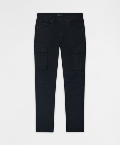 Reason Clothing Popular | Utility Cargo Denim Skinny Jeans - Black
