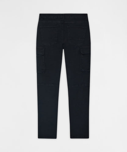 Reason Clothing Popular | Utility Cargo Denim Skinny Jeans - Black