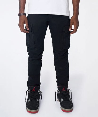 Reason Clothing Popular | Utility Cargo Denim Skinny Jeans - Black