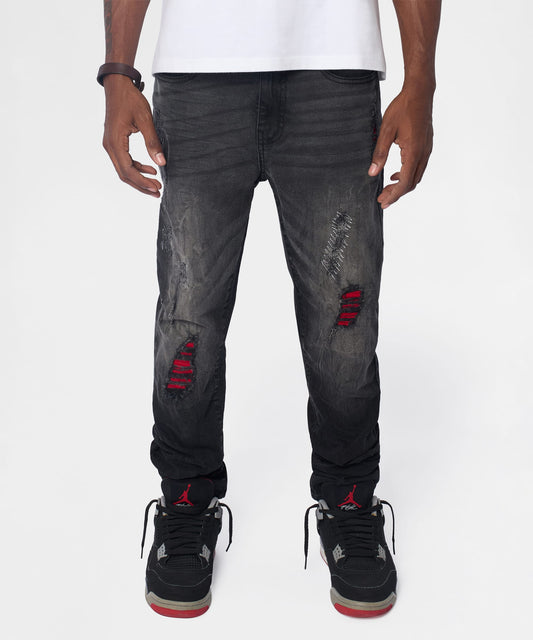 Reason Clothing Top Pick | Vice Distressed Skinny Jeans - Washed Black