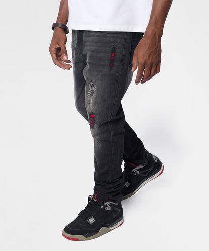 Reason Clothing Top Pick | Vice Distressed Skinny Jeans - Washed Black
