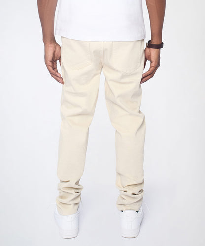 Reason Clothing Classic | Diamond Dust Rhinestone Skinny Jeans - Cream