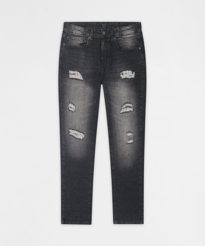 Reason Clothing Quality | Frosted Distressed Skinny Jeans - Grey
