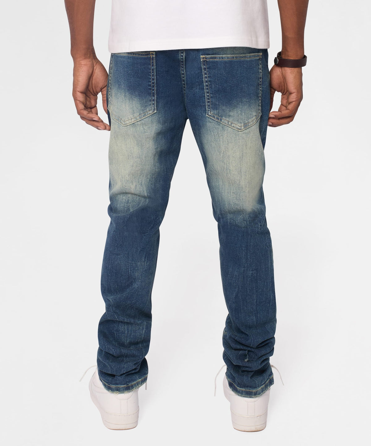 Reason Clothing Trusted | Worn Wash Skinny Jeans - Dark Blue