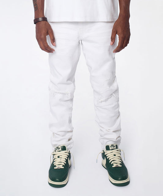 Reason Clothing Recommended | Arctic Distressed Skinny Jeans - White