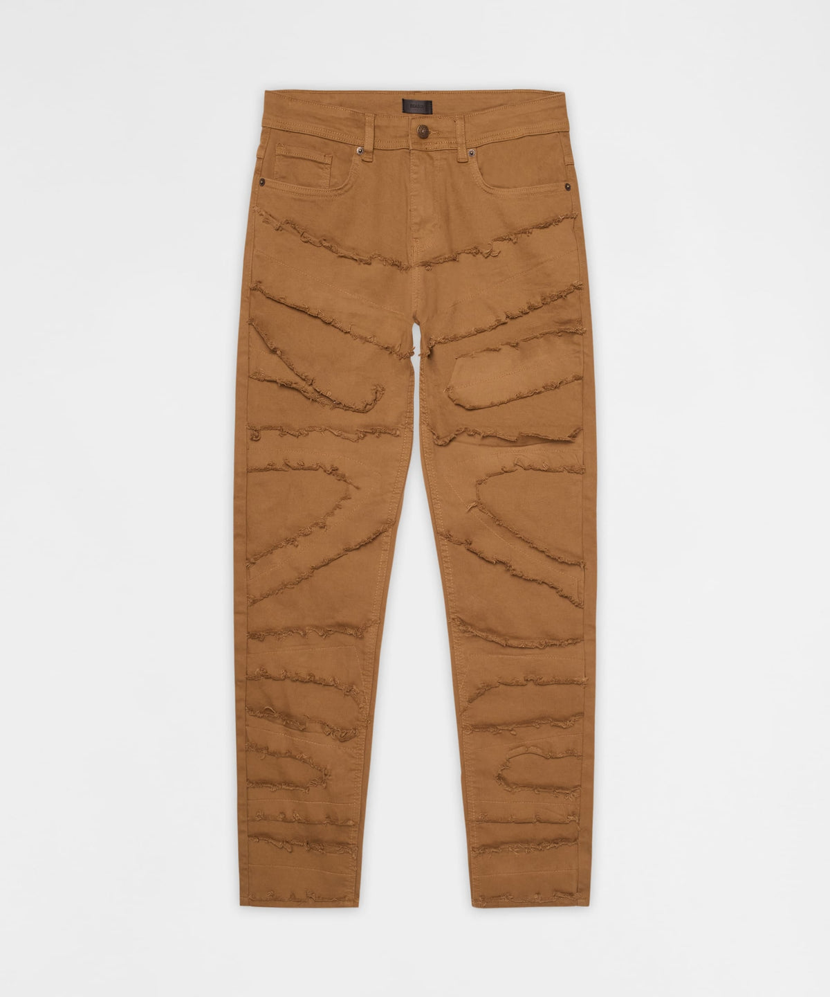 Reason Clothing Essential | Heavy Distressed Frayed Skinny Jean - Khaki