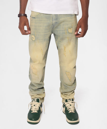 Reason Clothing New | Weekender Distressed Skinny Jeans - Medium Indigo