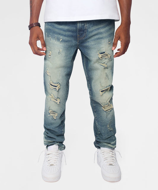 Reason Clothing Value | Breakaway Distressed Skinny Jeans - Blue