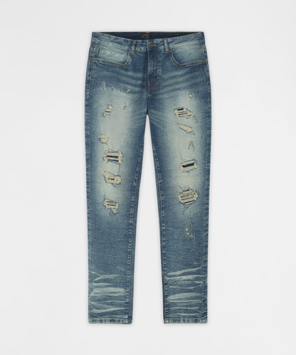 Reason Clothing Value | Breakaway Distressed Skinny Jeans - Blue