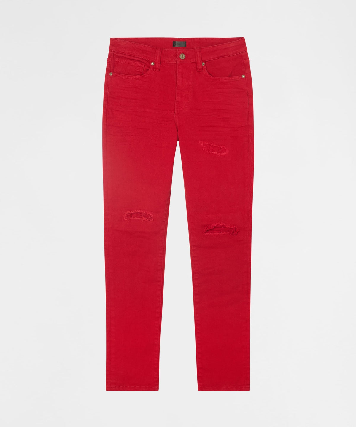 Reason Clothing Top Pick | Classic Denim Ripped Skinny Jeans - Red
