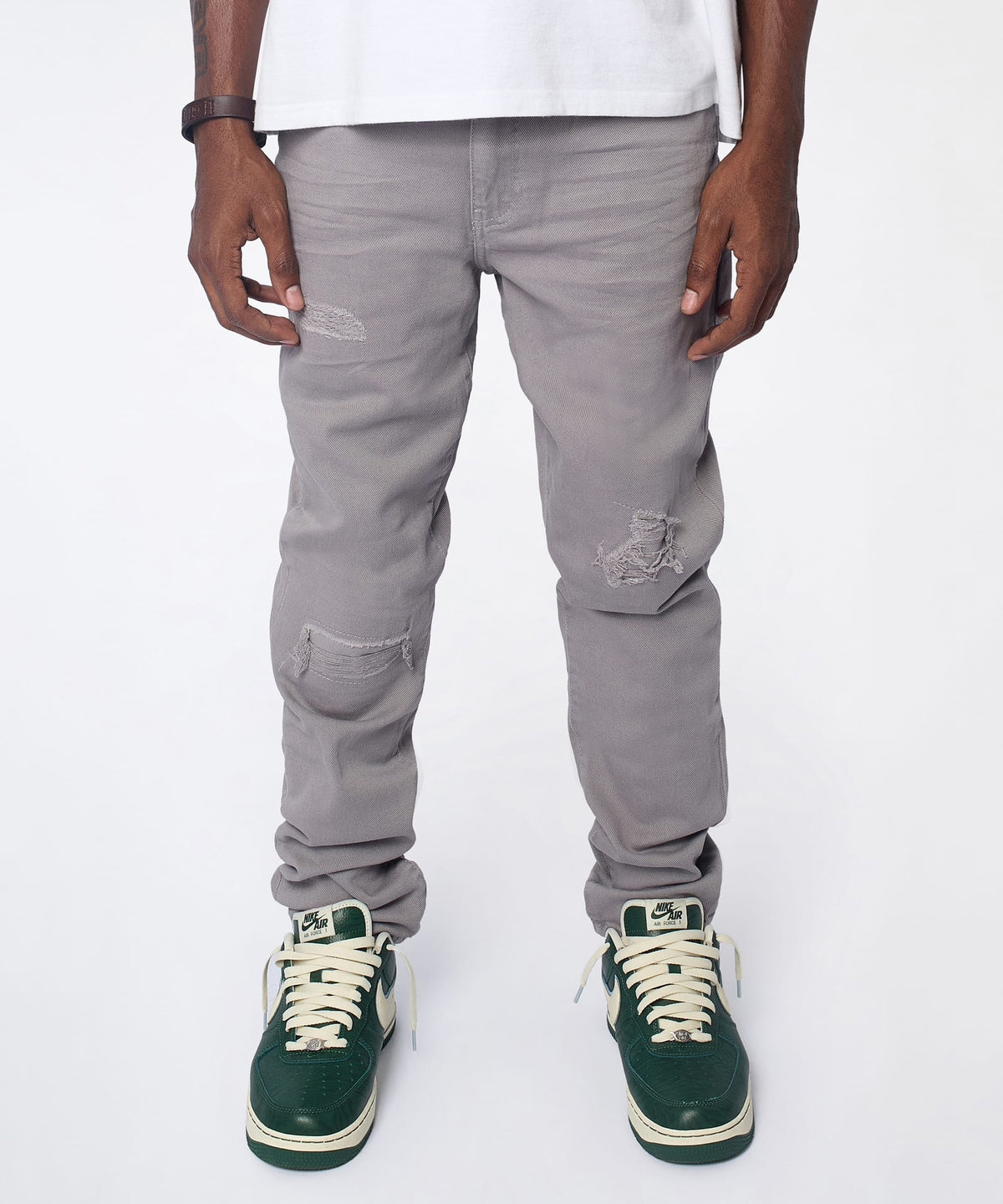 Reason Clothing Deals | Essential Distressed Skinny Jean - Grey