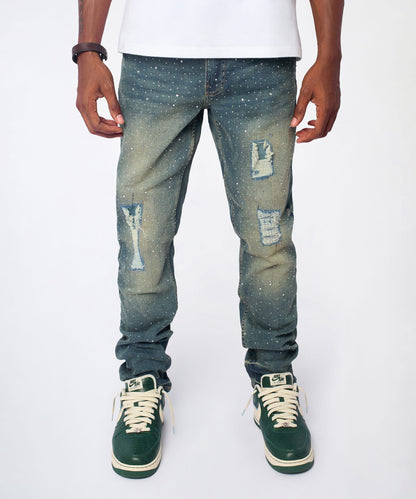 Reason Clothing Special Offer | Grinder Distressed Skinny Jeans - Light Indigo