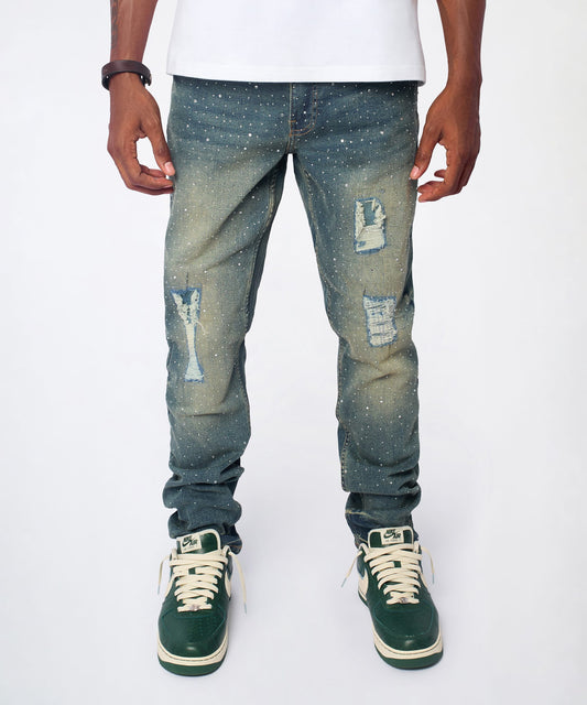 Reason Clothing Special Offer | Grinder Distressed Skinny Jeans - Light Indigo