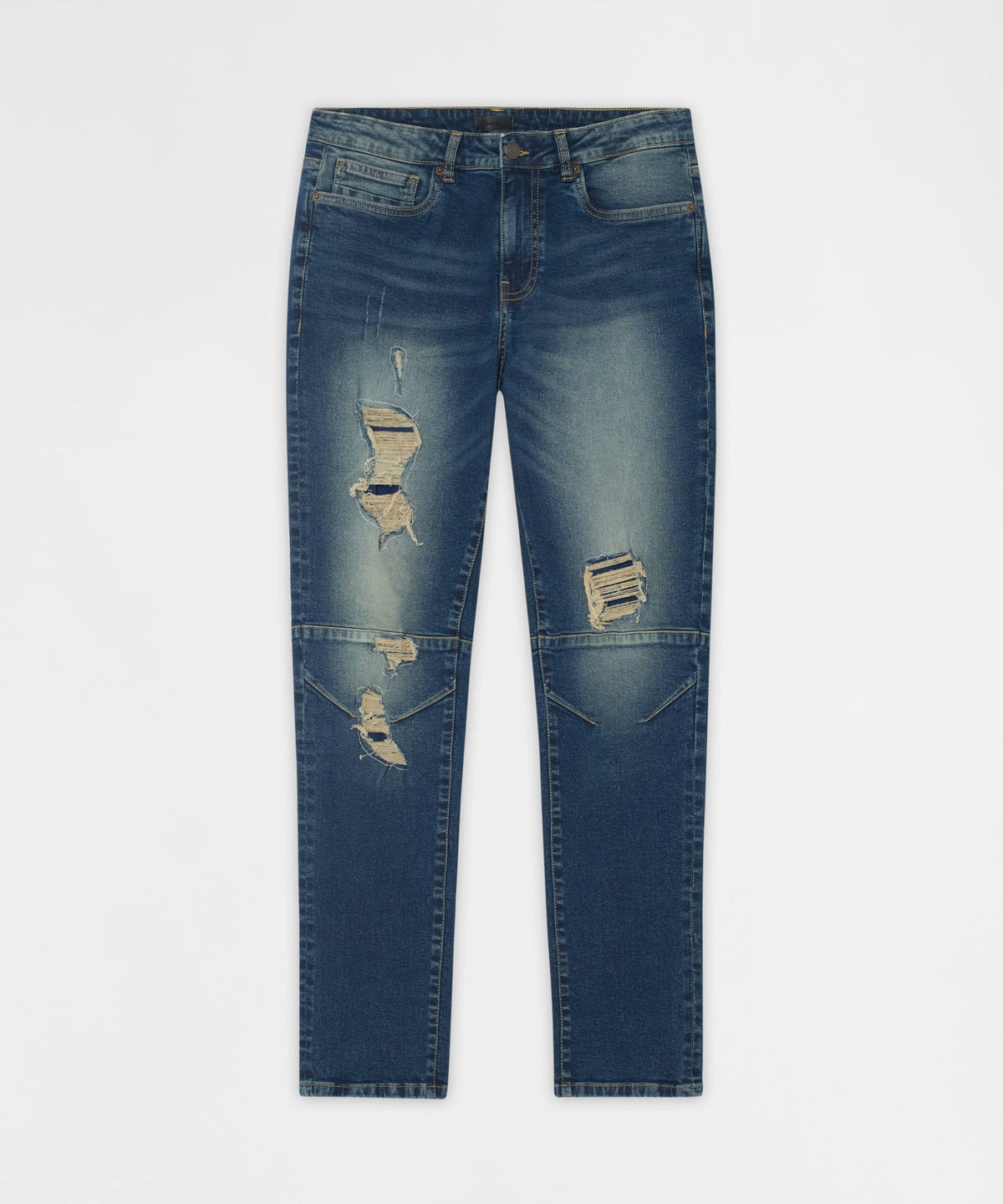 Reason Clothing Best Price | Moto Distressed Skinny Jeans - Blue