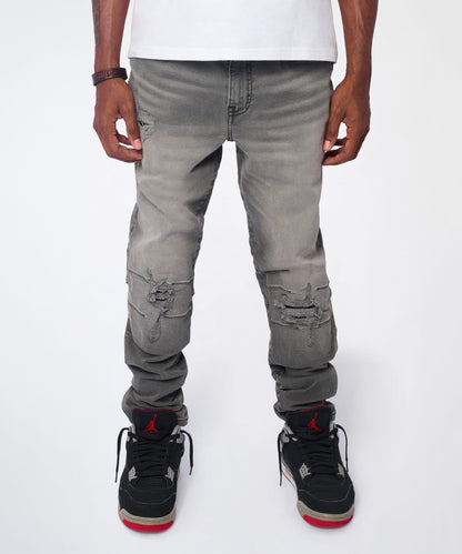 Reason Clothing Customer Favorite | Shadow Skinny Ripped Jeans - Grey