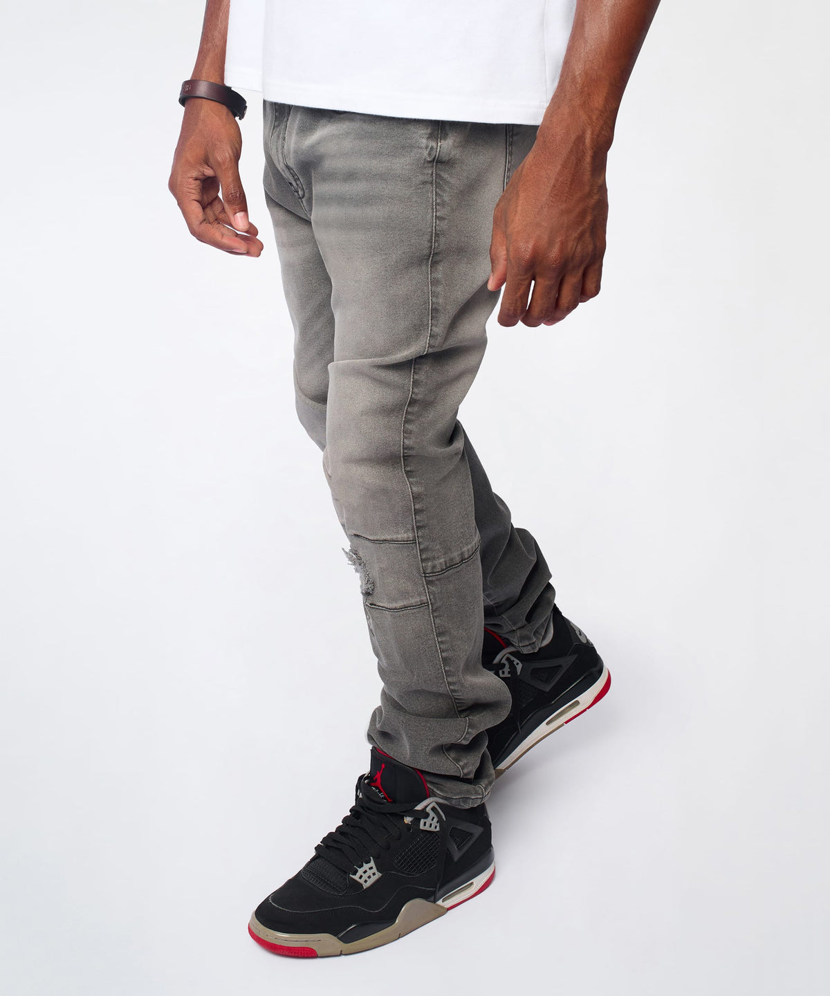 Reason Clothing Customer Favorite | Shadow Skinny Ripped Jeans - Grey
