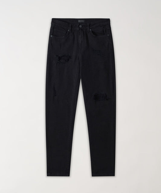 Reason Clothing Top Pick | Destroyed Denim Pants - Black