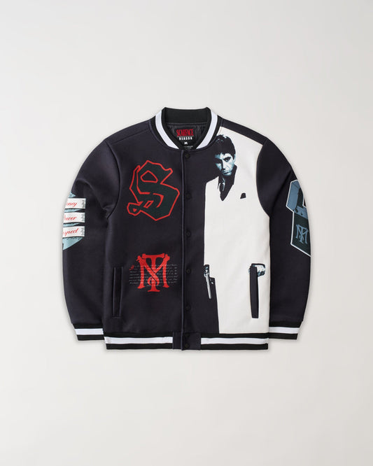 Reason Clothing Essential | Scarface Graphic Varsity Jacket - Black