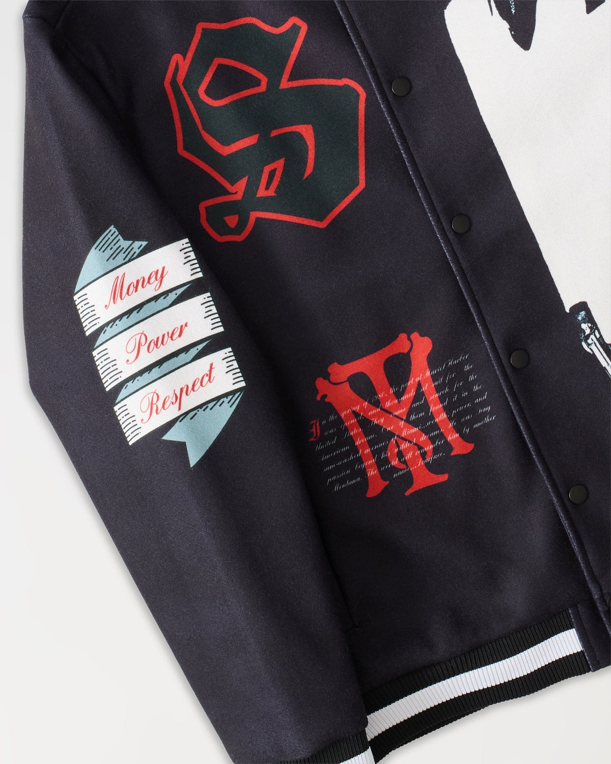 Reason Clothing Essential | Scarface Graphic Varsity Jacket - Black