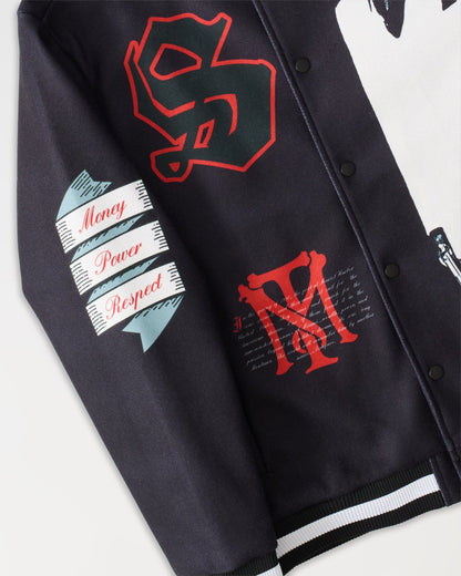 Reason Clothing Essential | Scarface Graphic Varsity Jacket - Black
