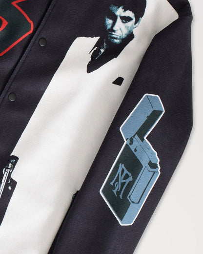 Reason Clothing Essential | Scarface Graphic Varsity Jacket - Black