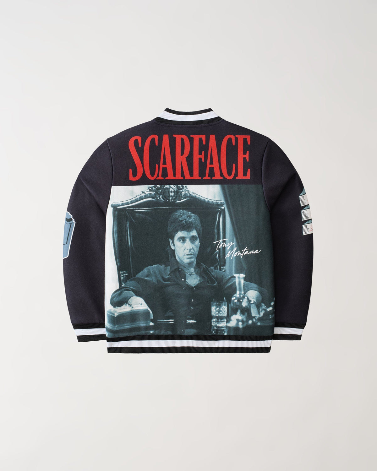 Reason Clothing Essential | Scarface Graphic Varsity Jacket - Black
