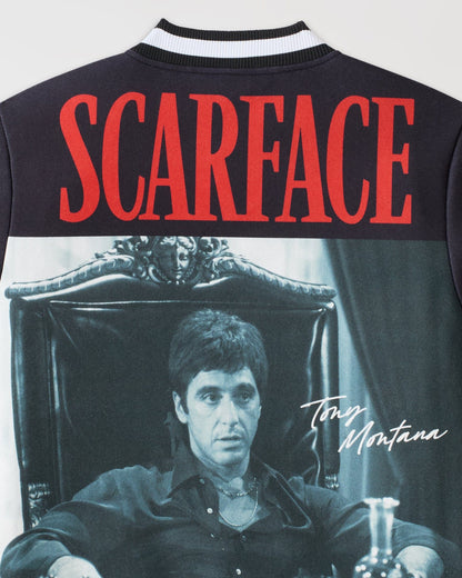 Reason Clothing Essential | Scarface Graphic Varsity Jacket - Black