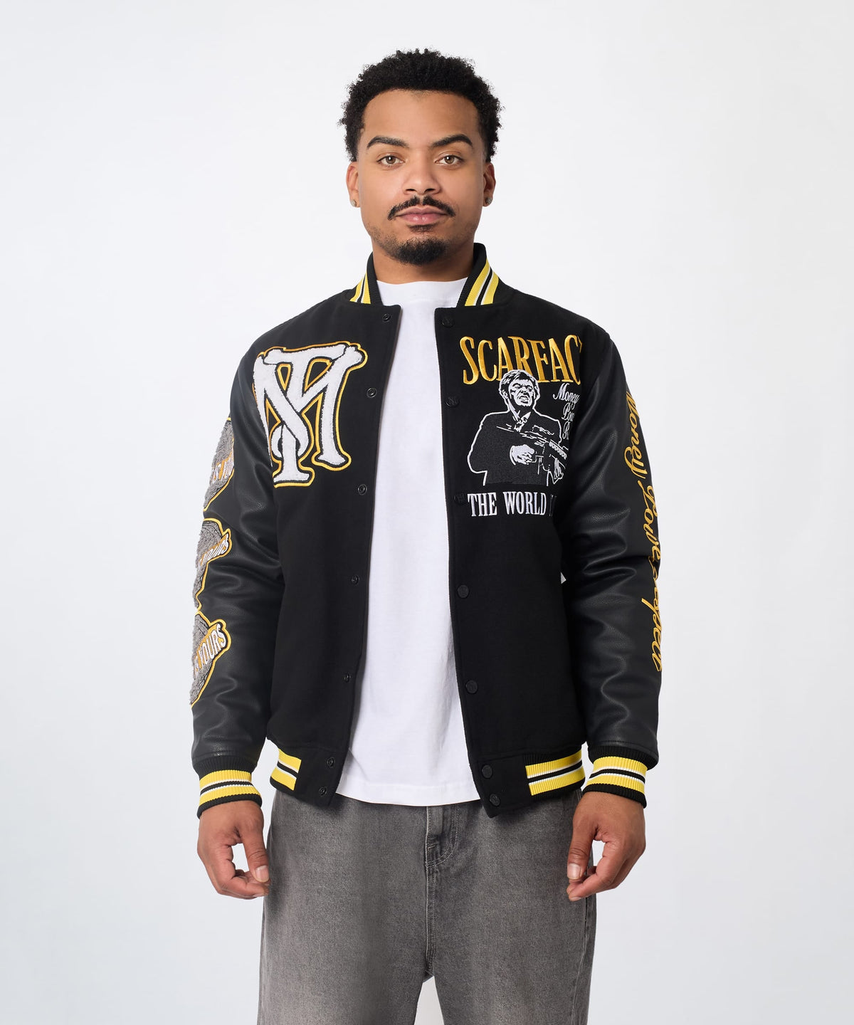 Reason Clothing Essential | Scarface PU Varsity Jacket