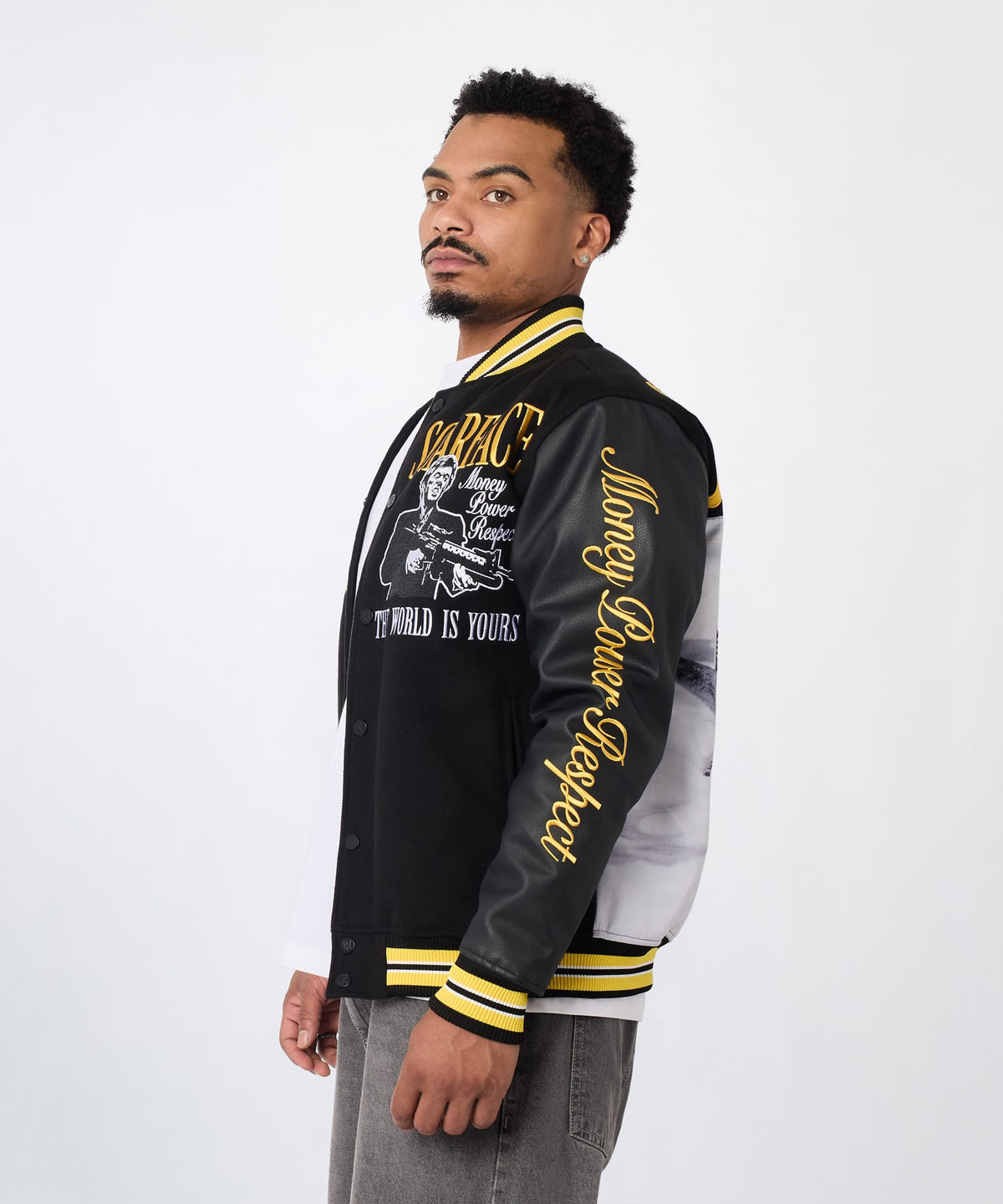 Reason Clothing Essential | Scarface PU Varsity Jacket