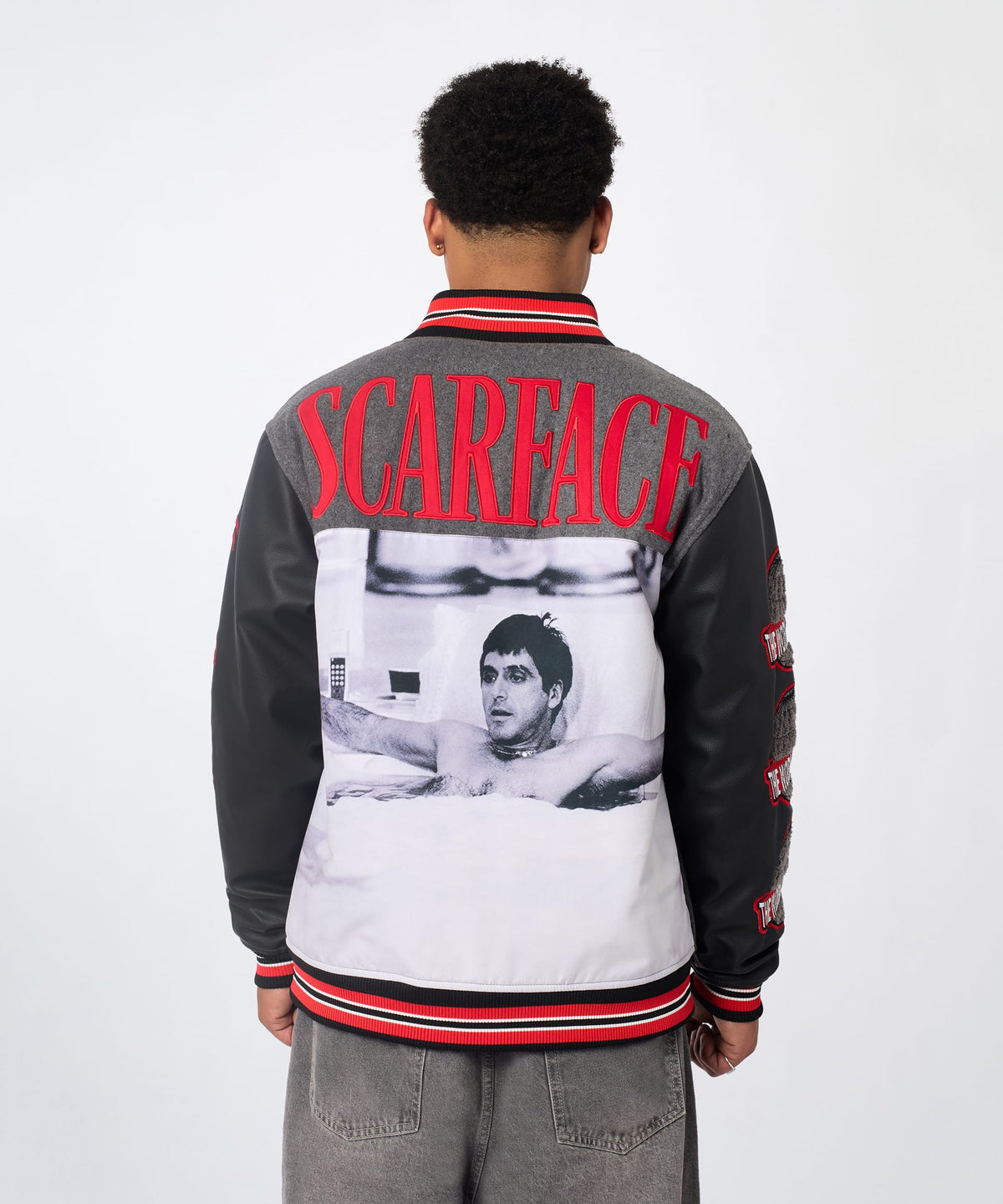 Reason Clothing Featured | Scarface PU Varsity Jacket