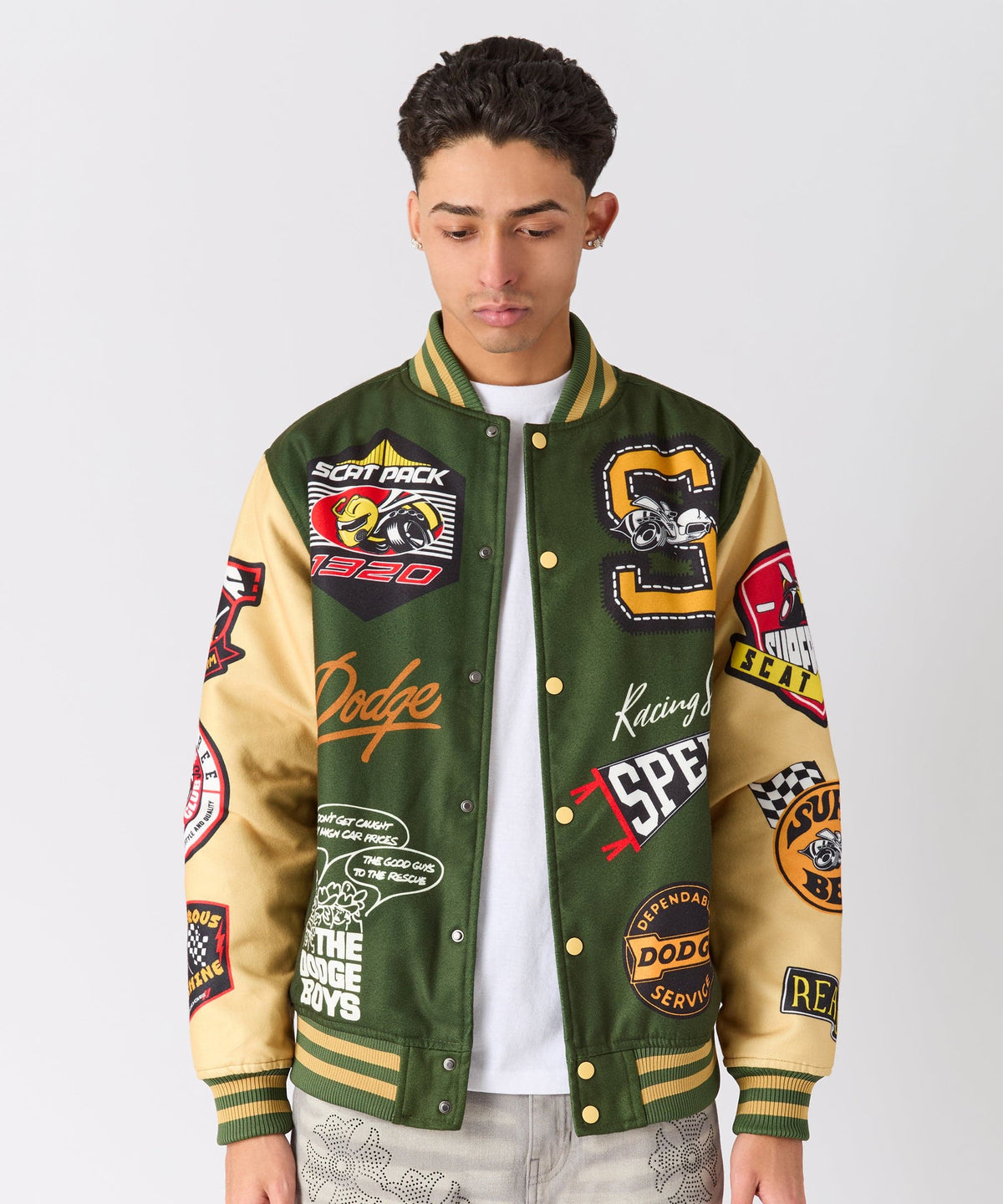 Reason Clothing Recommended | Dodge Scatpack Varsity Jacket - Green
