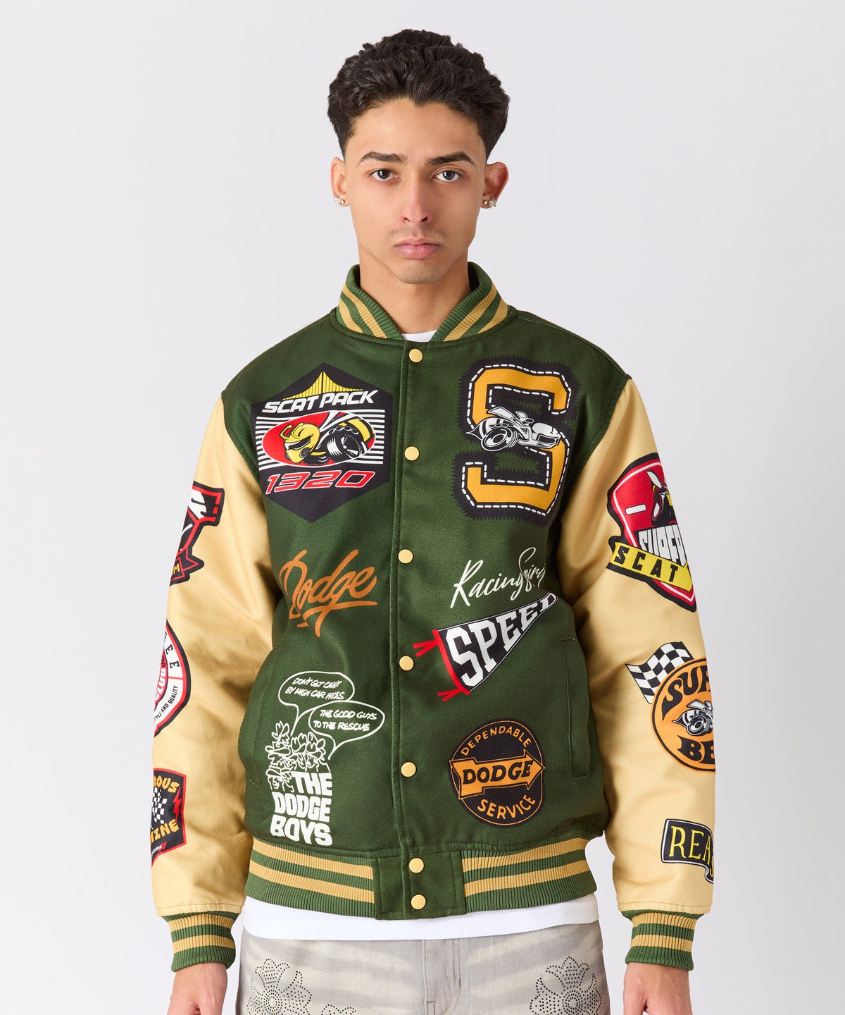 Reason Clothing Recommended | Dodge Scatpack Varsity Jacket - Green