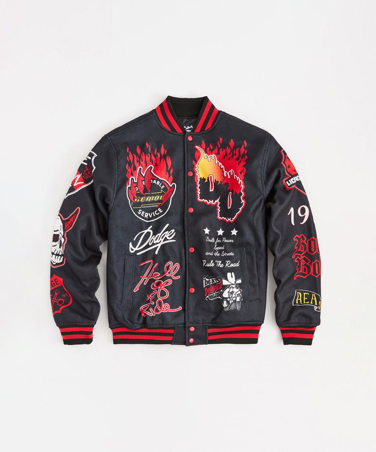 Reason Clothing Essential | Dodge Demon Varsity Jacket - Black