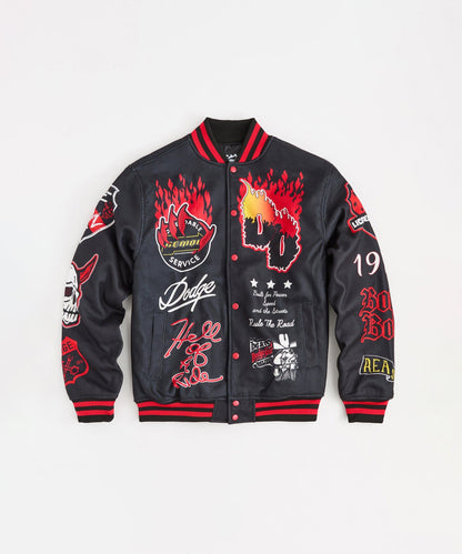 Reason Clothing Essential | Dodge Demon Varsity Jacket - Black