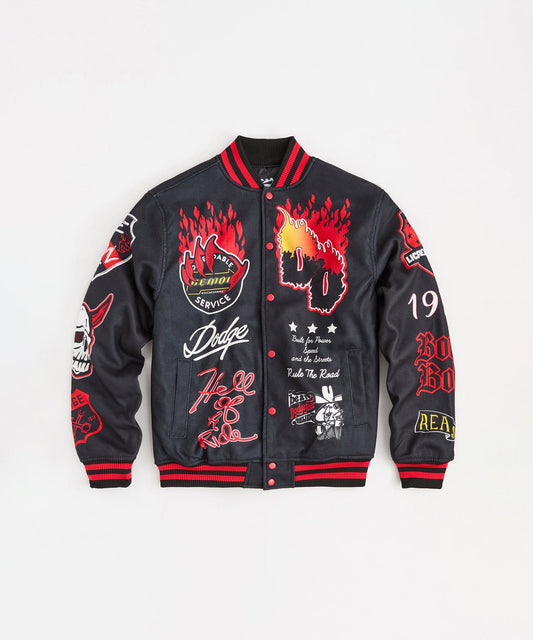Reason Clothing Essential | Dodge Demon Varsity Jacket - Black