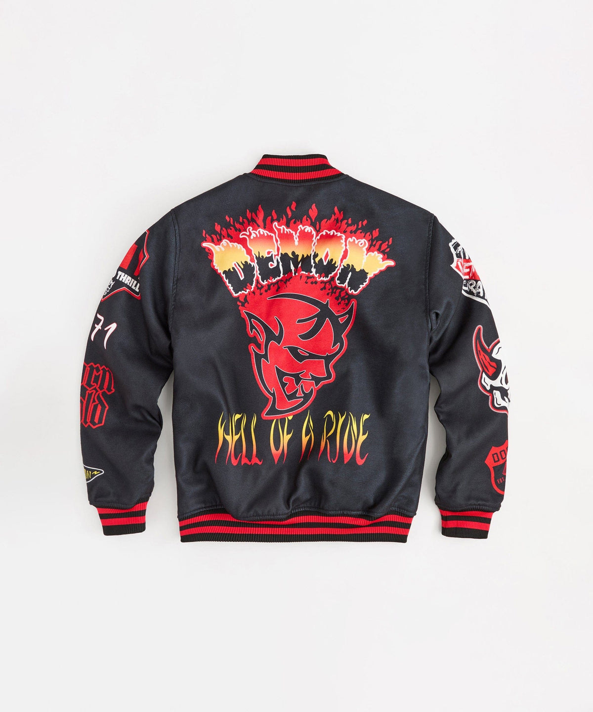 Reason Clothing Essential | Dodge Demon Varsity Jacket - Black
