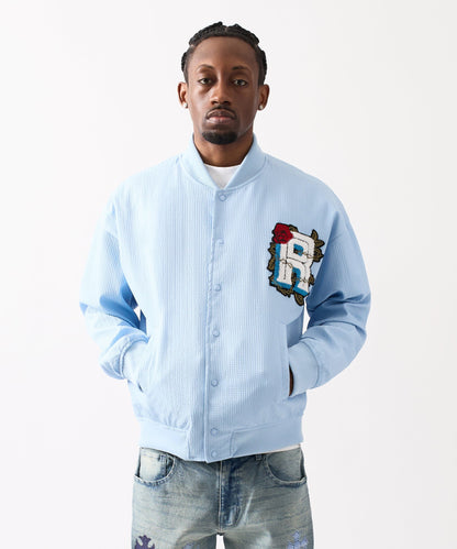 Reason Clothing Premium | Coaches Chenille Jacket - Light Blue