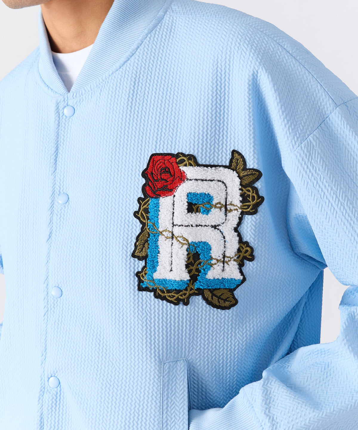 Reason Clothing Premium | Coaches Chenille Jacket - Light Blue