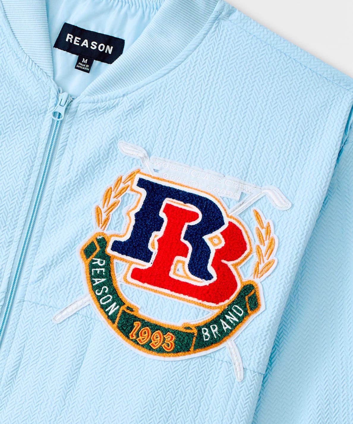 Reason Clothing Featured | Coaches Chenille Jacket - Light Blue